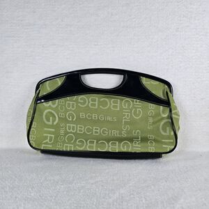 BCBG Girls Green & Black Clutch Evening Purse 12X7X2 With Keychain